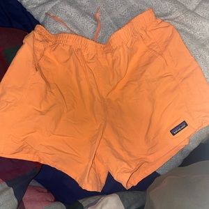 Men’s orange Patagonia swim trunks